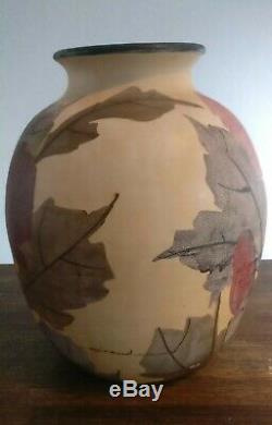 Grand vase en Ceramique de vallauris signé Louis Giraud Art Déco Hauteur 33 cm
