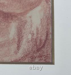 Grande gravure à la sanguine Richard Guino nu féminin Art Déco