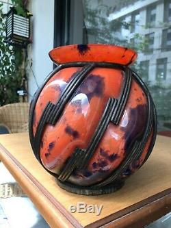Gros vase boule ART DECO 30' (Majorelle Daum Nancy) Non signé En l'état