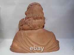 Importante statue en terre cuite art déco / Cachet R. D'Arly / Poids 10 kg