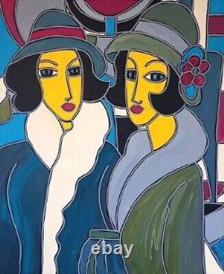 KLEYMAN Tableau 73x60 Parisiennes sur les grands boulevards Direct Artiste