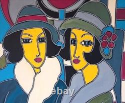 KLEYMAN Tableau 73x60 Parisiennes sur les grands boulevards Direct Artiste