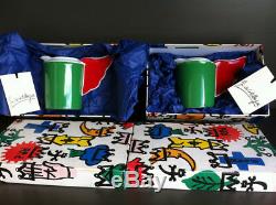 LOT DE 2 POTS À LAIT EN PORCELAINE signés JEAN CHARLES de CASTELBAJAC