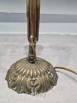 Lampe lanterne art déco bronze tulipe signée Vianne
