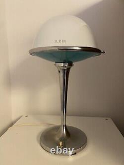 Lampe signée ILRIN JLRIN chrome et verres art déco 1930 moderniste