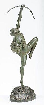 Le Faguays & Susse Diane archere Bronze art deco signe