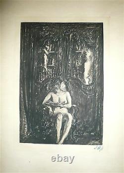 Louise Hervieu gravure signée erotic les Fleurs du mal et le Spleen de Paris