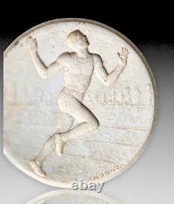 Lucien Gibert Sculpture Platre Atelier Projet Medaille Sportif Art Deco 1930