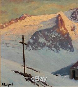 Lucien Quenard, tableau, montagne, Meije, Alpes, paysage, Oisans, Ecrins, Isère