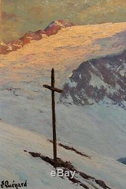 Lucien Quenard, tableau, montagne, Meije, Alpes, paysage, Oisans, Ecrins, Isère