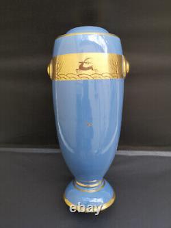 Magnifique vase Art deco 1940 signé Pinon Maurice Tours Hauteur 36 TBE