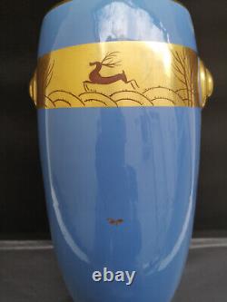 Magnifique vase Art deco 1940 signé Pinon Maurice Tours Hauteur 36 TBE