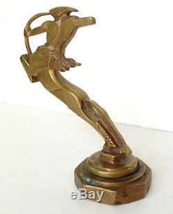 Mascotte automobile signée BAZIN Bronze Centaure Bouchon de Radiateur Art Deco