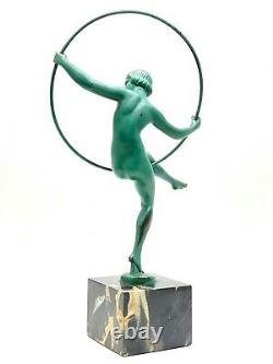 Max le Verrier Danseuse nue signée Briand pour Marcel Bouraine ART DECO 1930