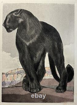PAUL JOUVE GRAVURE ANIMALIERE ART DECO Panthère Noire Black Panther