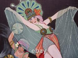 Peinture signée HOFT datée 1930 LES MILLE ET UNE NUITS orientalisme Art Deco