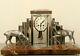 Pendule Horloge Michel Decoux Art Deco Onyx Et Bronze Chromé Signée