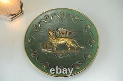 Plat en bronze Art Deco signé Max Le Verrier Lion Ailé de Venise