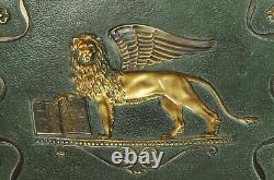 Plat en bronze Art Deco signé Max Le Verrier Lion Ailé de Venise