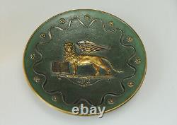 Plat en bronze Art Deco signé Max Le Verrier Lion Ailé de Venise