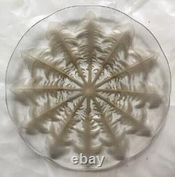 R. LALIQUE Plat en Verre ART DECO, signée et Numéroté Modèle PISSENLITS. 31cm