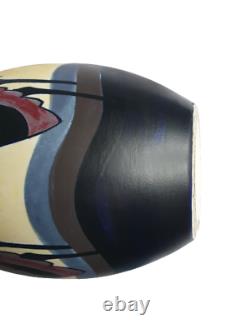 Rare Vase Keramis Aux Herons Polychrome Signe Charles Catteau N 989