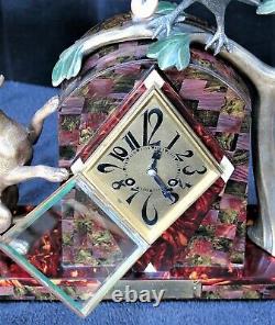 Rare et superbe garniture / pendule signée P. SEGA en galalithe Art deco clock