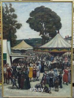 René THOMSEN (1897-1976). Fête foraine, manèges, Paris