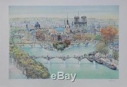 Rolf RAFFLEWSKI Paris Vue de Notre Dame LITHOGRAPHIE originale signée #25ex