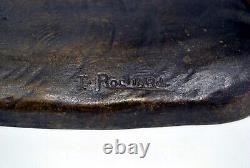 SCULPTURE art déco sign Irénée Rochard (1906-1984) JEU de CHEVREAUX métal patiné