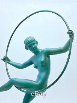 Sculpture Danseuse nue signée Briand pour Marcel Bouraine époque ART DECO 1930