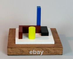 Sculpture En Bois Polychrome Abstraction Neoplasticisme Signee Numerotee (10)