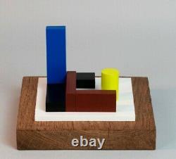 Sculpture En Bois Polychrome Abstraction Neoplasticisme Signee Numerotee (10)