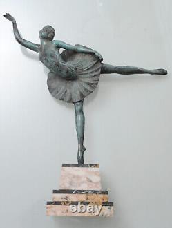 Sculpture en Bronze Art Deco Danseuse de ballet signée Balleste