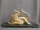 Sculpture En Bronze Art Deco 1925 T. Horio Femme Danseuse Nue Statue Nude Dancer