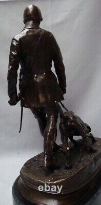 Statue Sculpture Chien Chasse Animalier Valet Style Art Deco Style Art Nouveau B