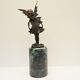 Statue Sculpture Elfe Fee Style Art Deco Style Art Nouveau Bronze Massif Signe