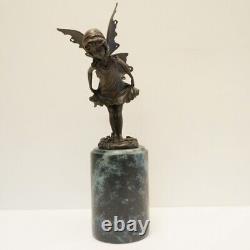 Statue Sculpture Elfe Fee Style Art Deco Style Art Nouveau Bronze massif Signe