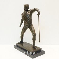 Statue Sculpture Escrime epee Style Art Deco Style Art Nouveau Bronze massif Sig