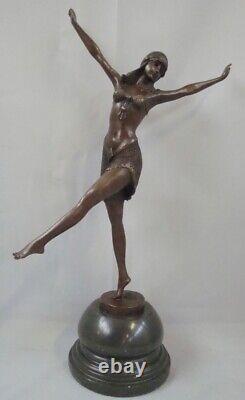 Statue Sculpture Palmyre Sexy Style Art Deco Style Art Nouveau Bronze massif Sig