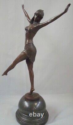 Statue Sculpture Palmyre Sexy Style Art Deco Style Art Nouveau Bronze massif Sig