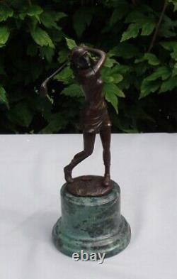 Statue en bronze Golfeuse Golf Style Art Deco Style Art Nouveau Bronze Signe
