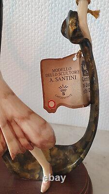 Statuette femme art déco A. Santini Capodimonte hauteur 49 cm