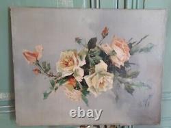 Tableau ancien nature morte au Roses La Toile Ancienne