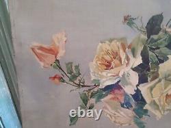 Tableau ancien nature morte au Roses La Toile Ancienne