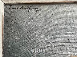 Tableau signé Paul Audfray nu Art Déco huile sur toile 1940 curiosa nu féminin