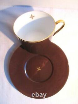 Tasse à café + soucoupe marron, étoile OR signé Louis Vuitton Made in France N°2