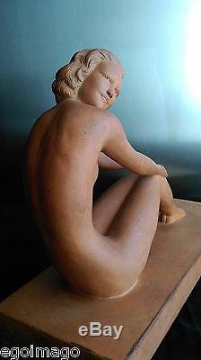 Ugo Cipriani (1887-1960) Sculpture Femme Nue En Terre Cuite Art Déco