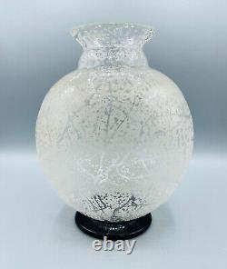 Vase Boule Art Deco En Verre Grave A L'acide Signe Daum Nancy France Vers 1930