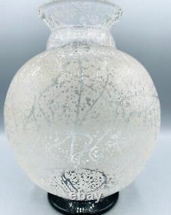 Vase Boule Art Deco En Verre Grave A L'acide Signe Daum Nancy France Vers 1930